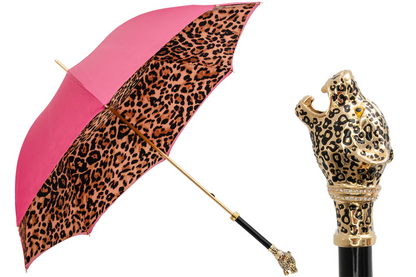 Leopardized Panther Umbrella – Handmade Italian Rain Umbrella With Durable Brass Handle