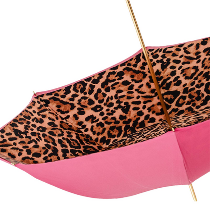 Leopardized Panther Umbrella – Handmade Italian Rain Umbrella With Durable Brass Handle