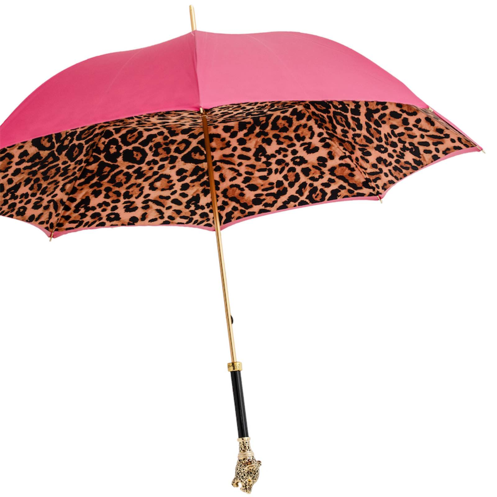 Leopardized Panther Umbrella – Handmade Italian Rain Umbrella With Durable Brass Handle