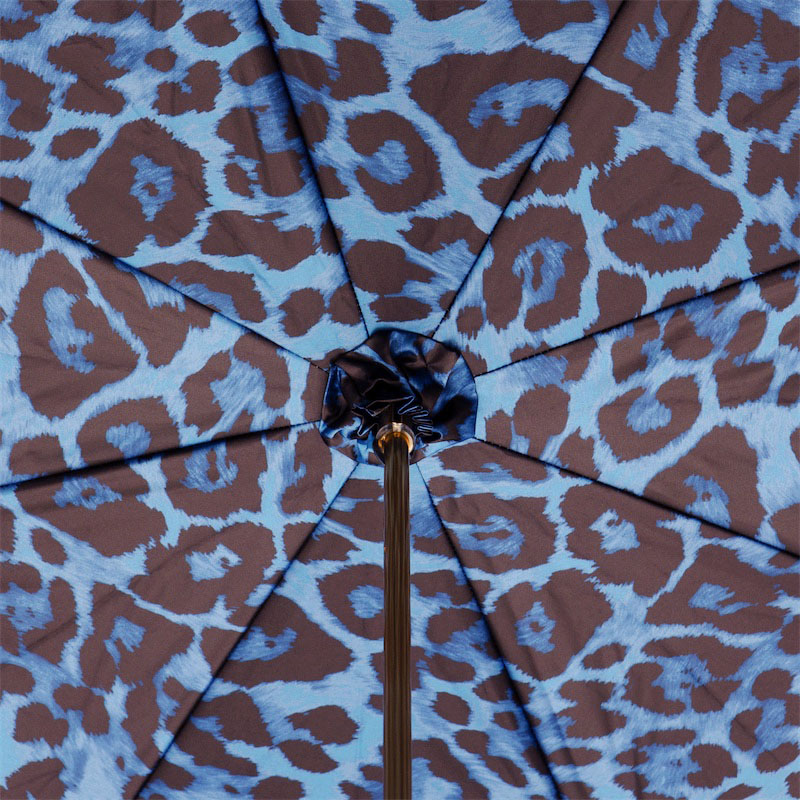 Animal Print Umbrella – Manual Blue Rain Protection with Polyester Canopy & Acetate Handle