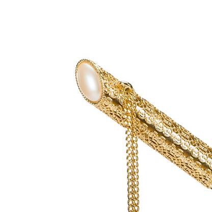 Vintage Pearled Umbrella – Jeweled Handle, Double Cloth Canopy, Handmade Italian Rain Protection