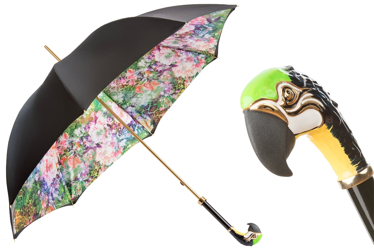 Luxury Double Cloth Umbrella – Handmade Italian Rain Umbrella with Brass Handle