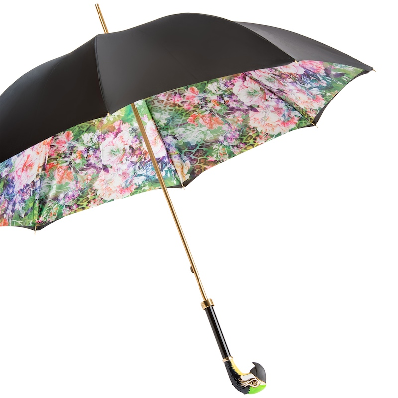 Luxury Double Cloth Umbrella – Handmade Italian Rain Umbrella with Brass Handle
