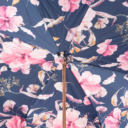 Pink Umbrella – Italian Handmade Floral Design | Double Cloth Canopy, Acetate Handle