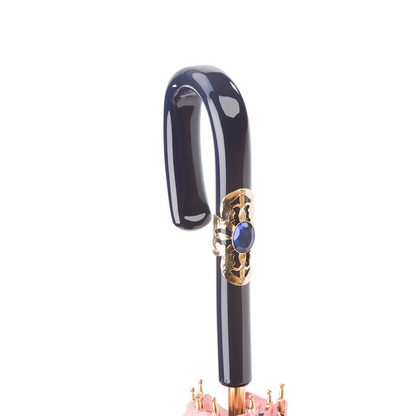 Pink Umbrella – Italian Handmade Floral Design | Double Cloth Canopy, Acetate Handle