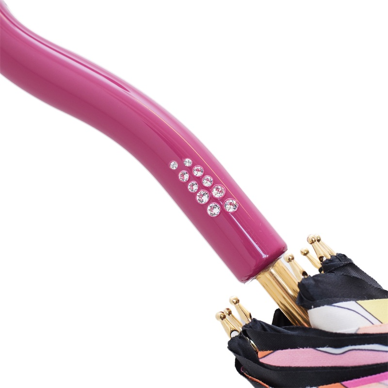 Pink Handle Umbrella – Handmade Italian Manual Rain Umbrella With Durable Canopy