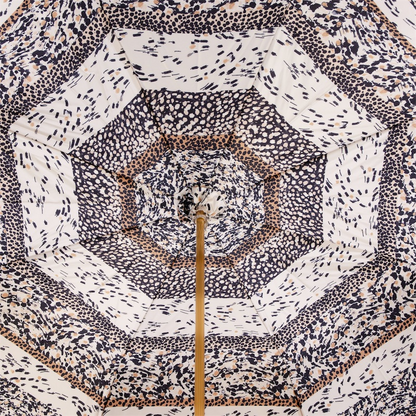 Beige Classic Umbrella – Handmade Italian Double Cloth Canopy, Jeweled Handle