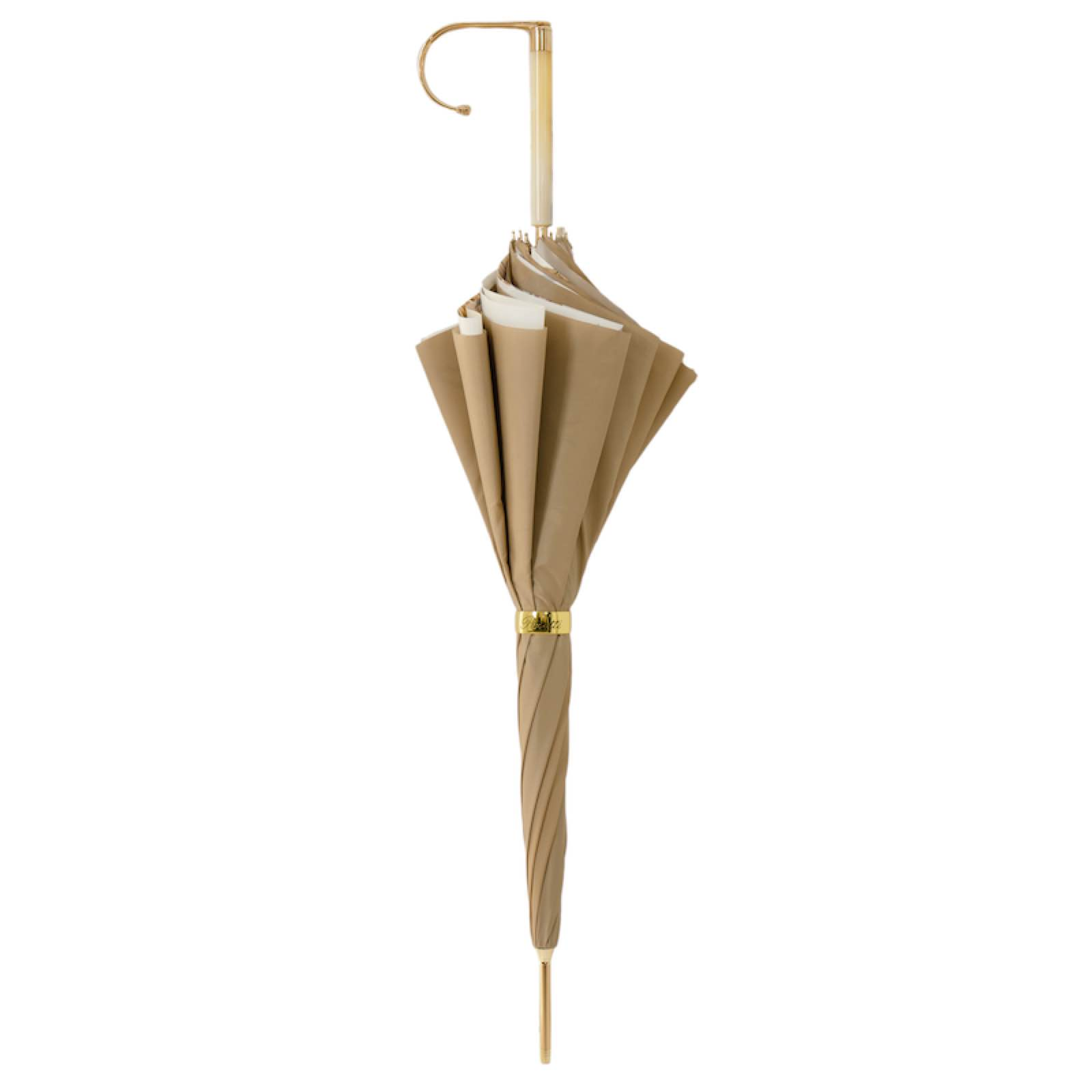 Ivory Flowered Umbrella – Handmade Italian Rain Umbrella with Jeweled Handle