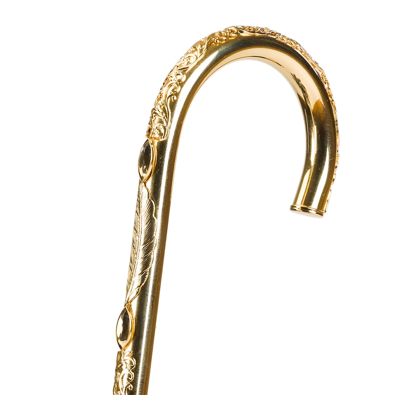 Olive Green Umbrella – Handmade Italian Double Cloth With Jeweled Brass Handle