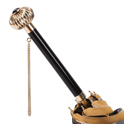 Jeweled Handle Umbrella – Double Cloth Canopy, Manual Opening, Luxury Rain Gear