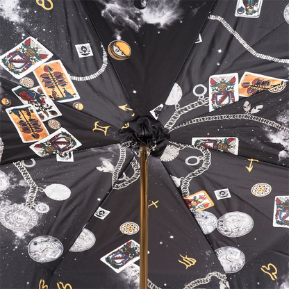 Jeweled Handle Umbrella – Double Cloth Canopy, Manual Opening, Luxury Rain Gear