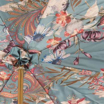 Classic Burgundy Umbrella – Handmade Italian Leather Handle, Manual Open Rain Protection