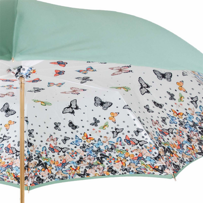 Red Butterfly Umbrella - Handmade Italian Luxury Rain Umbrella with Swarovski Crystals