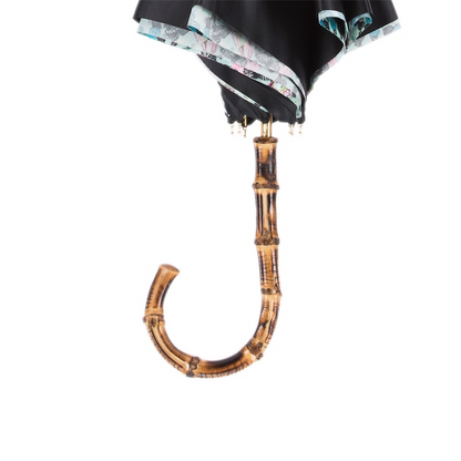 Butterfly Print Umbrella – Handmade Italian Bamboo Handle Rain Protection