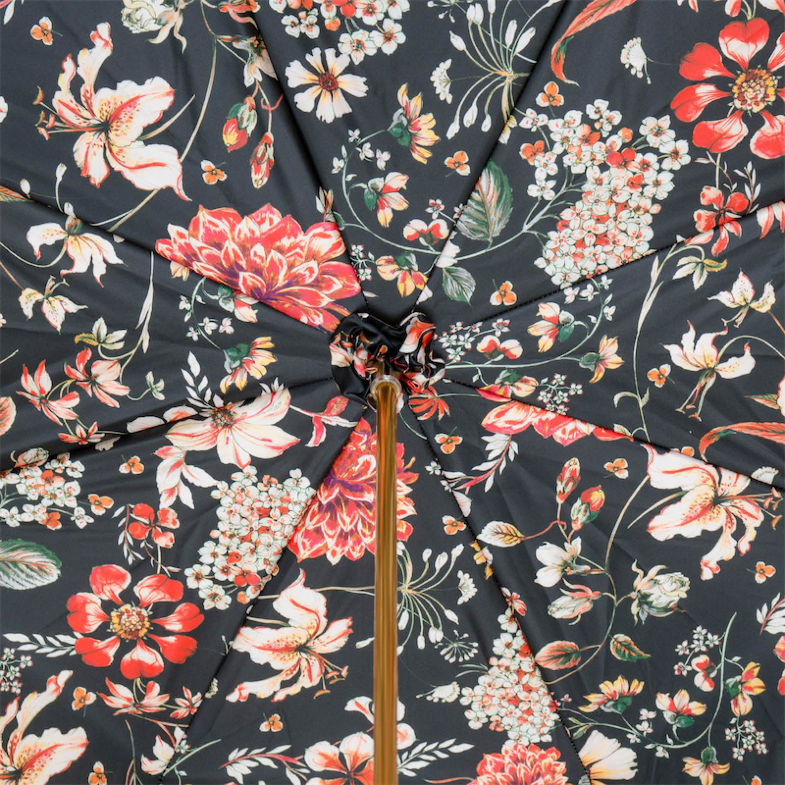 Double Cloth Umbrella – Handmade Italian Floral Pattern Umbrella With Acetate Handle