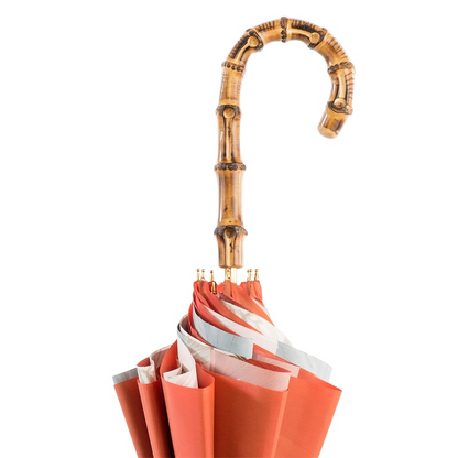 Bamboo Handle Umbrella – Women's Double Cloth Canopy, Handmade Italian Rain Protection