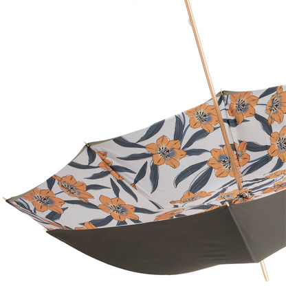 Yellow Flower Umbrella – Handmade Italian Rain Umbrella with Floral Canopy