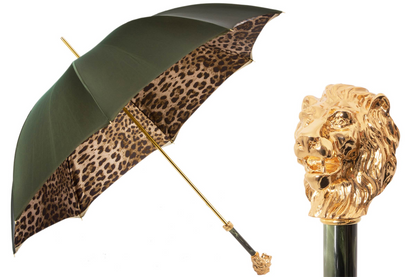 Luxury Lion Umbrella – Leopard Print Canopy | Manual Opening Rain Protection