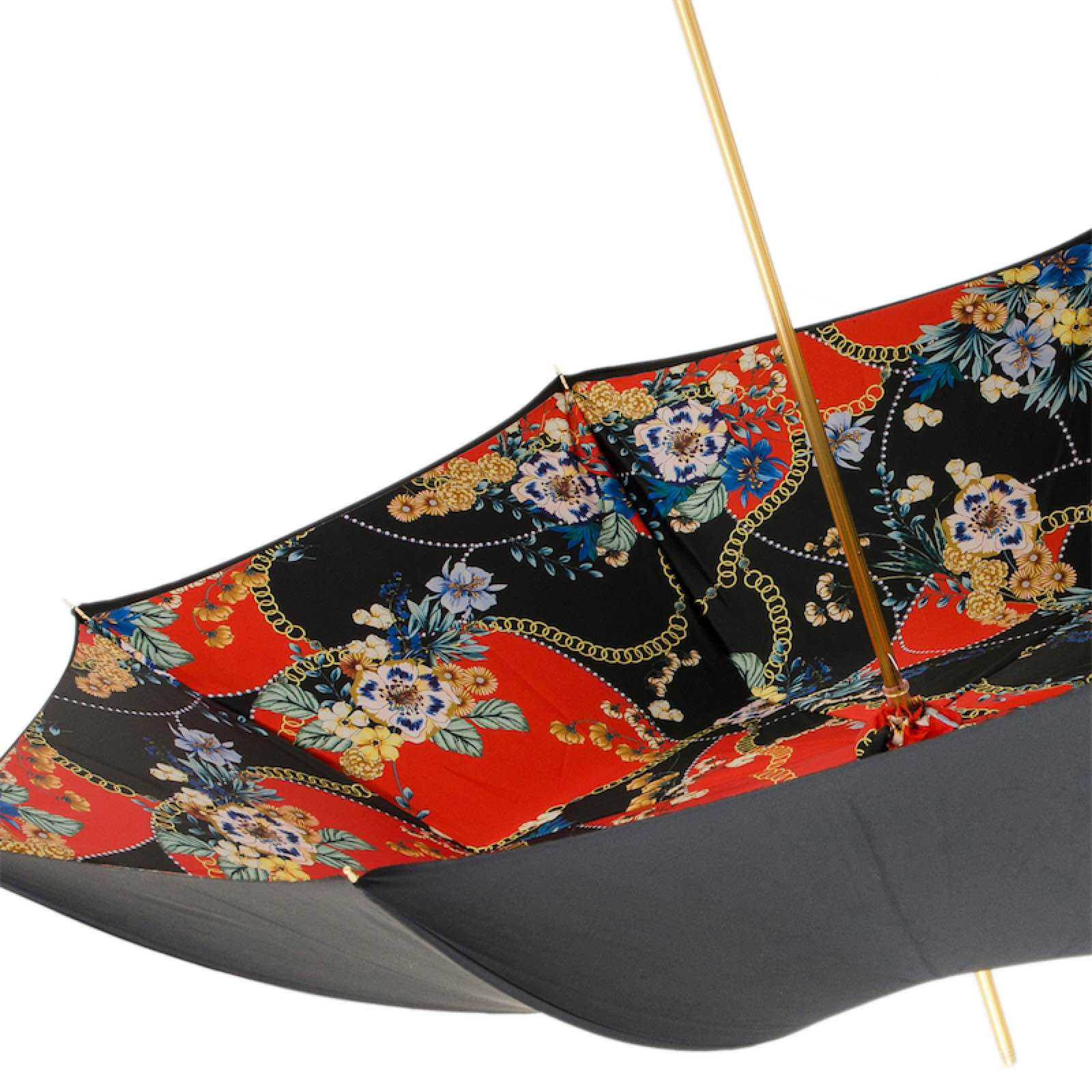 Black Poodle Umbrella – Handmade Italian Rain Umbrella With Enameled Brass Handle