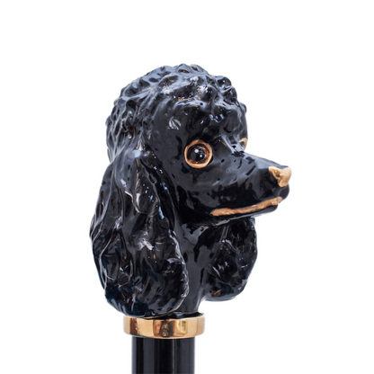 Black Poodle Umbrella – Handmade Italian Rain Umbrella With Enameled Brass Handle