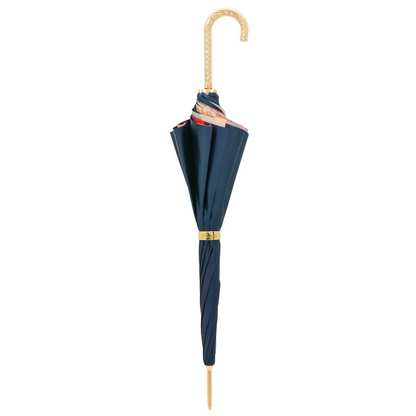 Italian Floral Umbrella – Handmade Luxury Rain Protection Accessory with Brass Handle