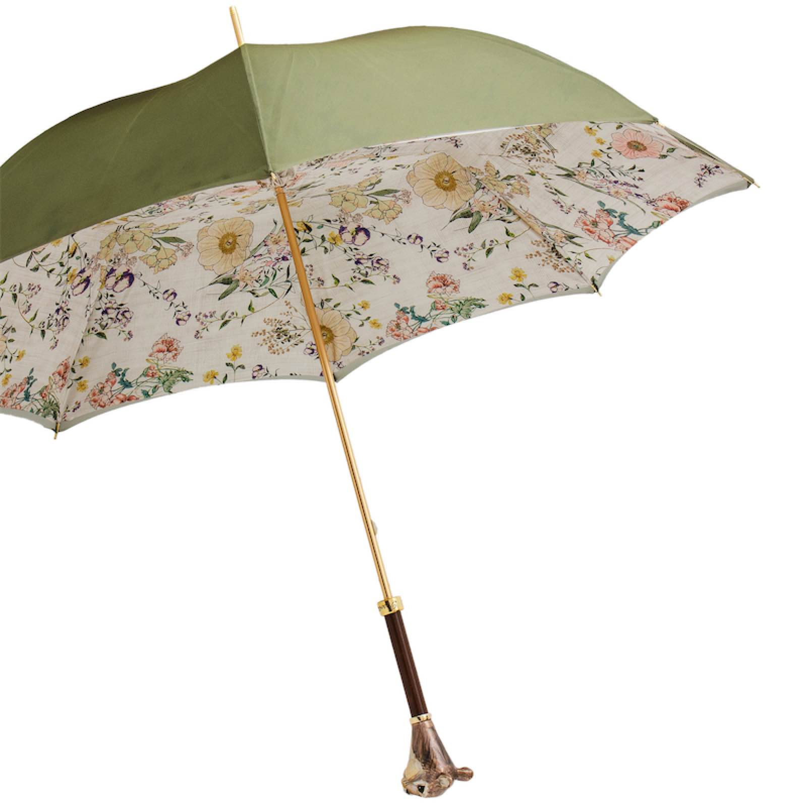 Luxury Squirrel Umbrella – Handmade Italian Rain Umbrella With Enameled Brass Handle
