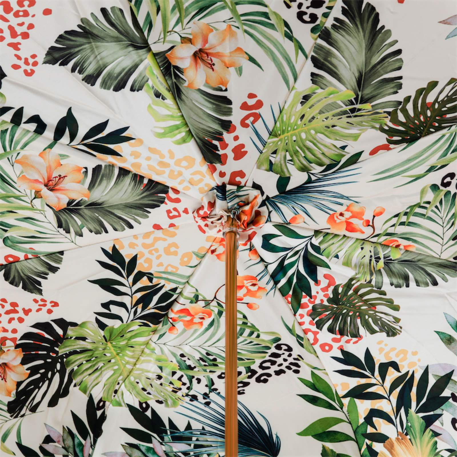 Enameled Brass Umbrella – Manual Rain Umbrella with Polyester Canopy, Handmade Italian Style