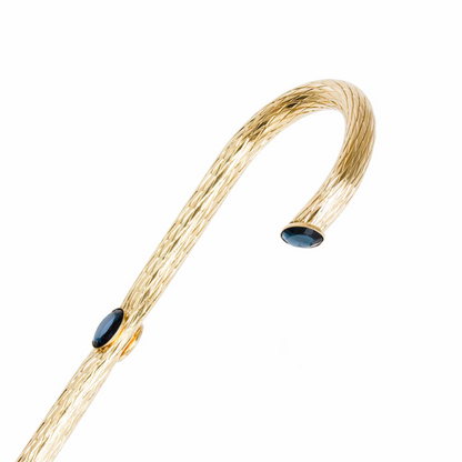 Ivory Floral Umbrella – Brass Handle Manual Open | Italian Handmade Rain Gear