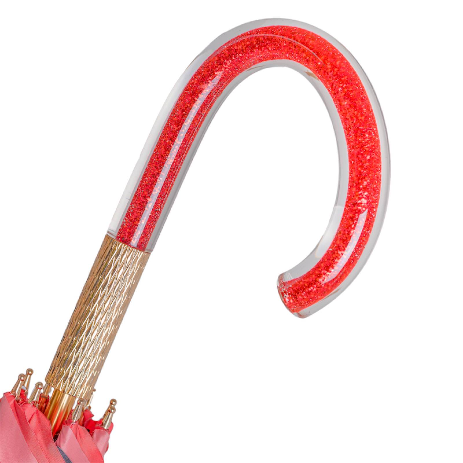 Coral Tint Umbrella – Handmade Italian Rain Umbrella with Butterfly Pattern