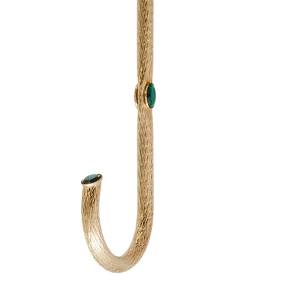 Black Double Cloth Umbrella – Italian Handcrafted Rain Gear with Peacock Pattern Lining