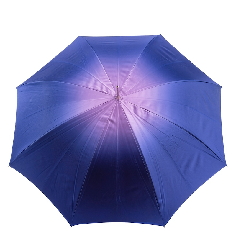 Purple Dahlia Umbrella – Manual Open Double Cloth Canopy With Jeweled Brass Handle
