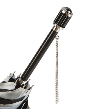 Silver Dahlia Umbrella – Handmade Italian Double Cloth Canopy | Stylish Rain Accessories