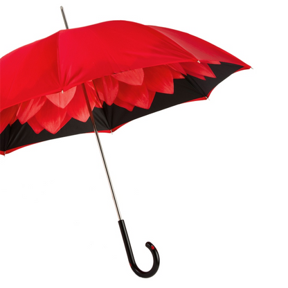 Designer Ladybug Umbrella – Handmade Italian Double Cloth Canopy, Wooden Handle
