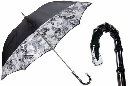 Black Canopy Umbrella – Elegant Designer Rain Umbrella With Acetate Handle