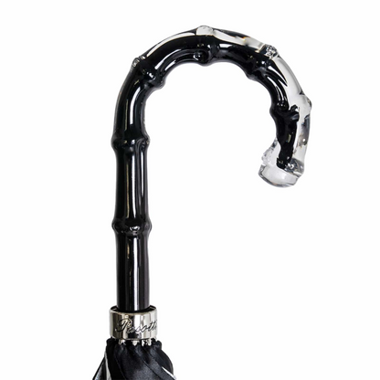 Black Canopy Umbrella – Elegant Designer Rain Umbrella With Acetate Handle