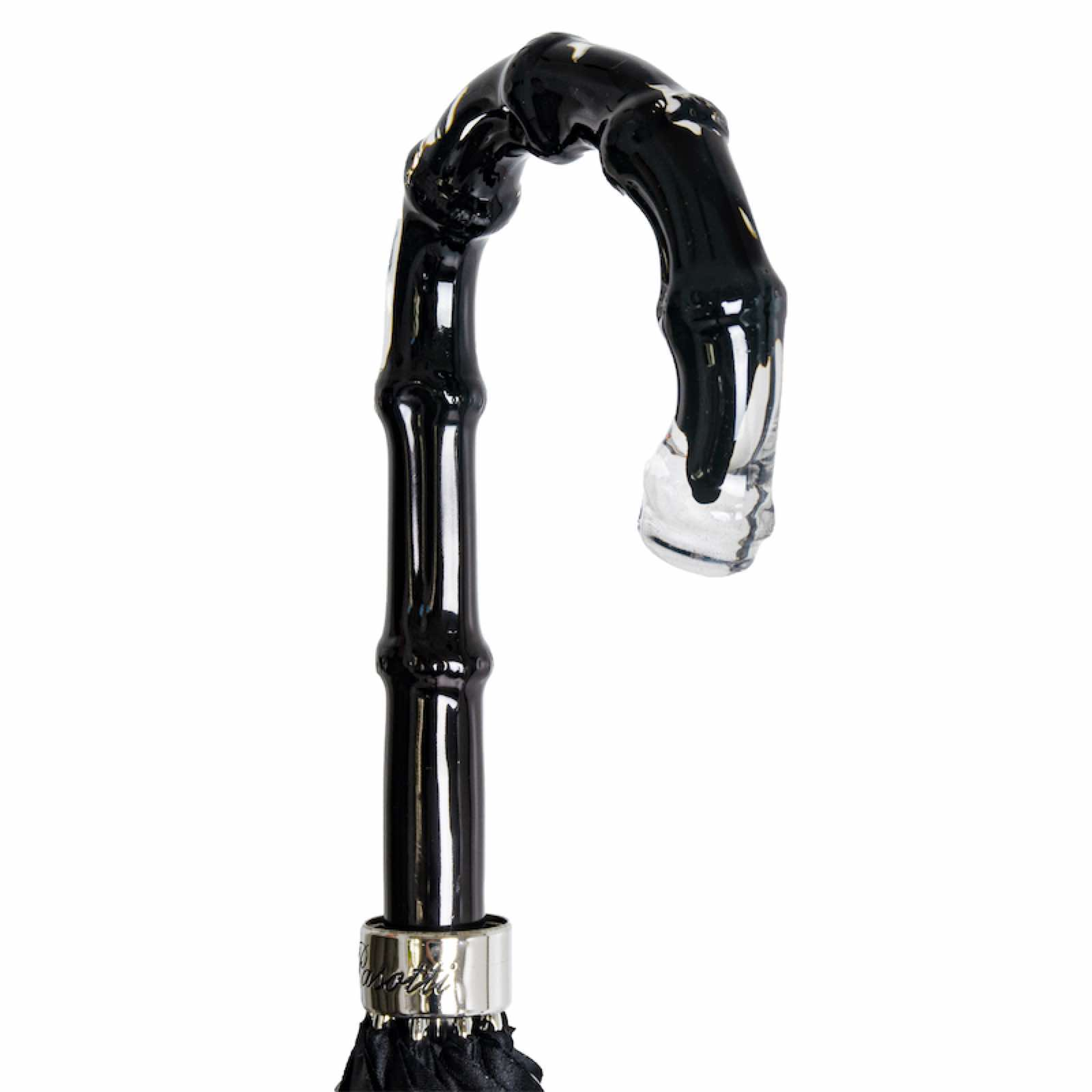 Black Canopy Umbrella – Elegant Designer Rain Umbrella With Acetate Handle