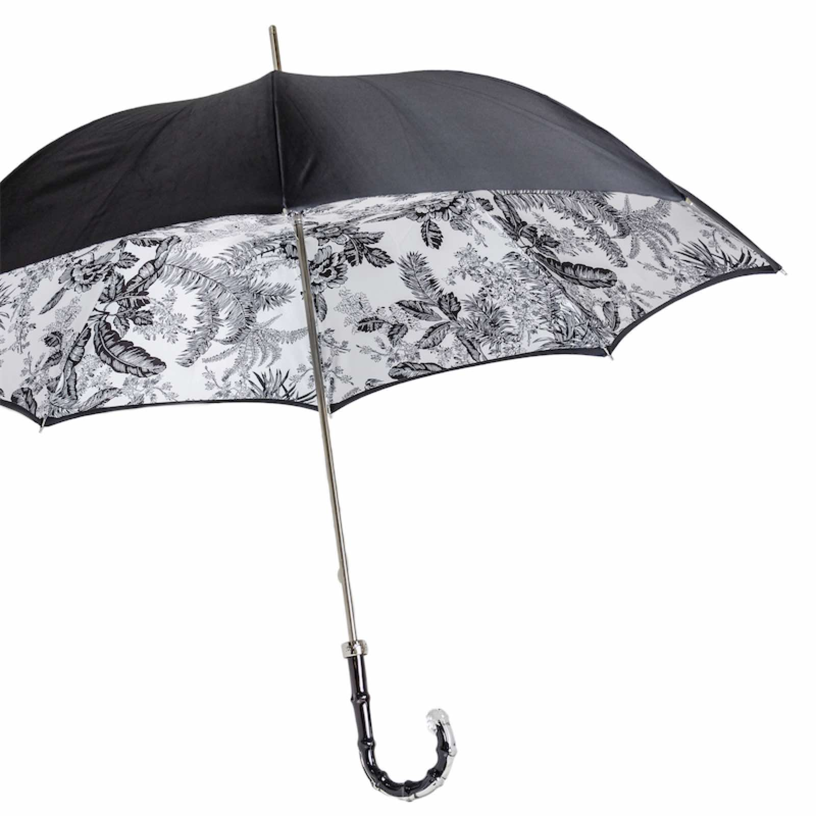 Black Canopy Umbrella – Elegant Designer Rain Umbrella With Acetate Handle