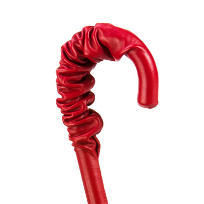 Red Leopard Umbrella – Manual Open Double Cloth Canopy With Leather Handle