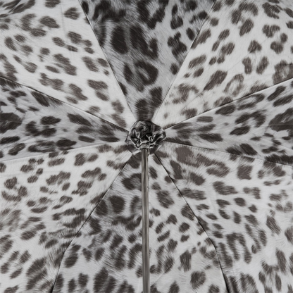 Luxury Animalier Umbrella – Black and White Double Cloth Canopy with Silver Skull Handle