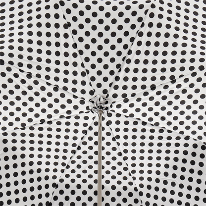 Panda Umbrella – Polka Dot Rain Umbrella with Enameled Brass Handle, Handmade Italian