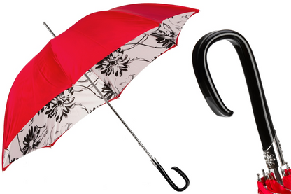 Modern Umbrella | Black Sunflowers Double Cloth Canopy – Handmade Italian Craft