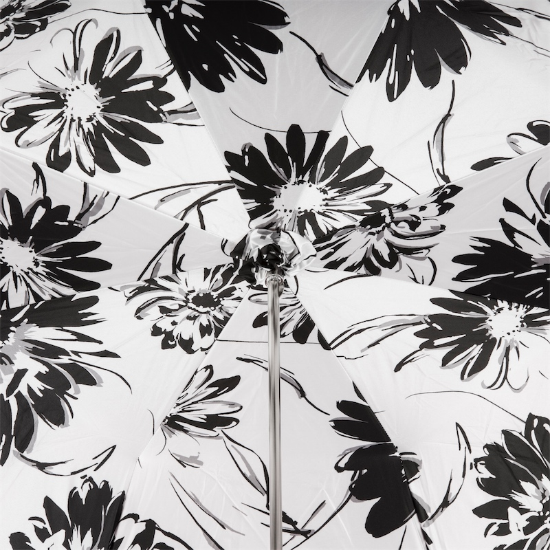 Modern Umbrella | Black Sunflowers Double Cloth Canopy – Handmade Italian Craft