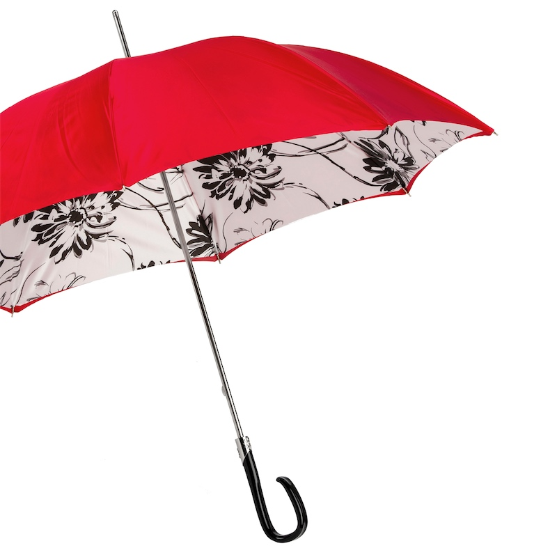 Modern Umbrella | Black Sunflowers Double Cloth Canopy – Handmade Italian Craft