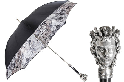 Ilmarchesato Medusa umbrella for women featuring artistic design, rain umbrella with a detailed Medusa head pattern.