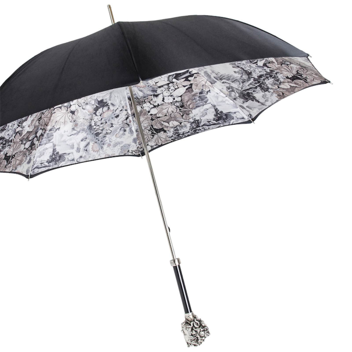 Ilmarchesato Medusa umbrella for women featuring a detailed artistic design on a rain umbrella.