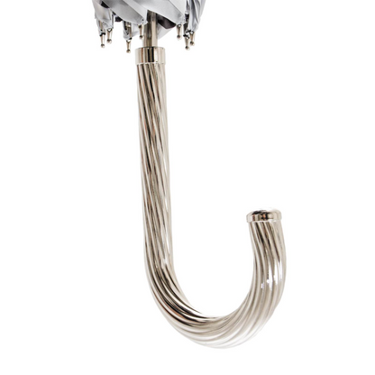 Leopard Print Umbrella – Manual Open Rain Umbrella with Grey Pearl Accents