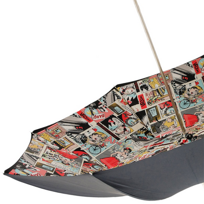 Handmade Italian Umbrella – Comics Print Rain Umbrella with Acetate Handle