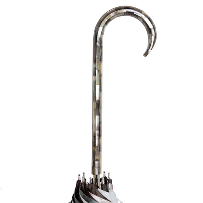 Mother Of Pearl Umbrella – Handmade Italian Luxury Rain Umbrella With Pearl Handle