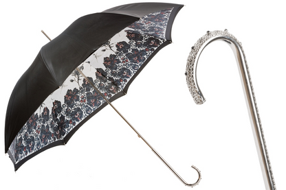 Italian Jeweled Umbrella – Handmade Luxury Rain Umbrella with Brass Handle