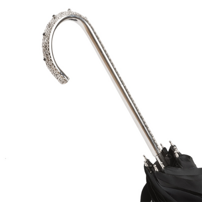 Italian Jeweled Umbrella – Handmade Luxury Rain Umbrella with Brass Handle